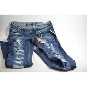 Vanilla Star Women’s Boyfriend Skinny Jeans, Size 11, Blue